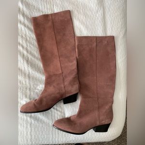 Pink Suede Boots